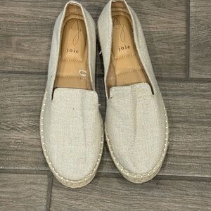 Joie Glittery Beige Slip-On Espadrilles 9M
